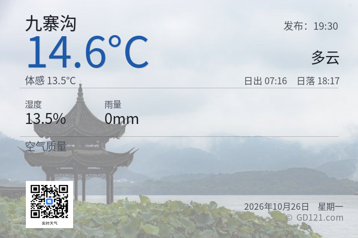 九寨沟天气预报图片