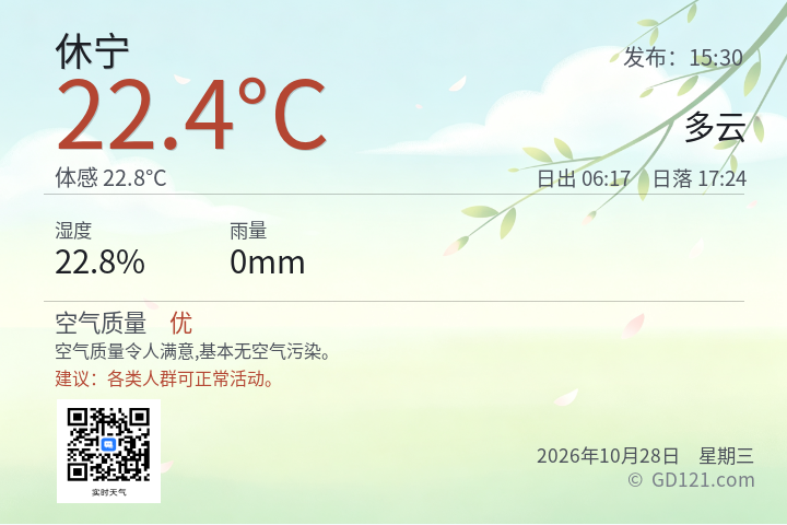 休宁天气预报图片