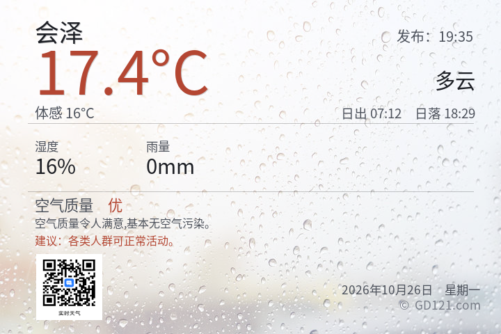 会泽天气预报图片