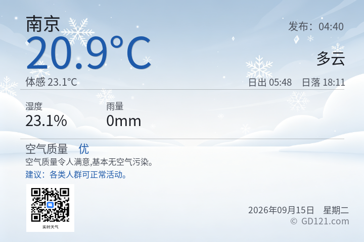南京天气预报图片