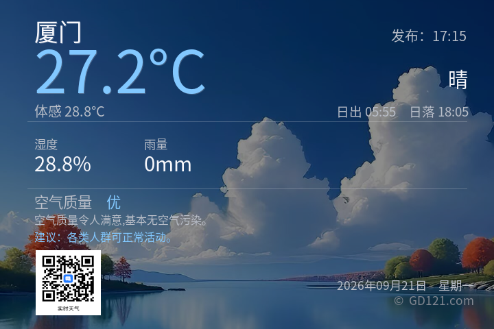 厦门天气预报图片