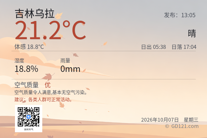 吉林乌拉天气预报图片