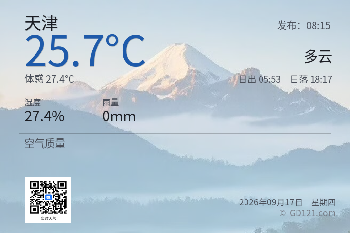 天津天气预报图片