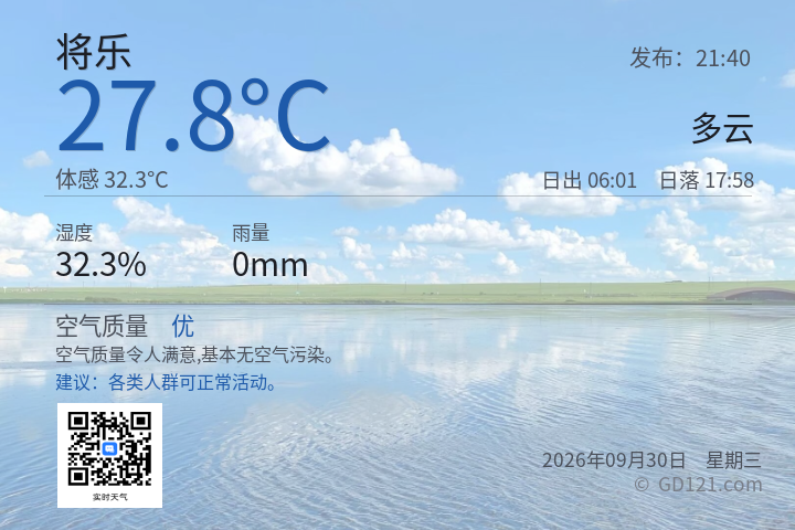 将乐天气预报图片