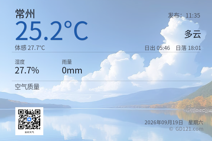 常州天气预报图片