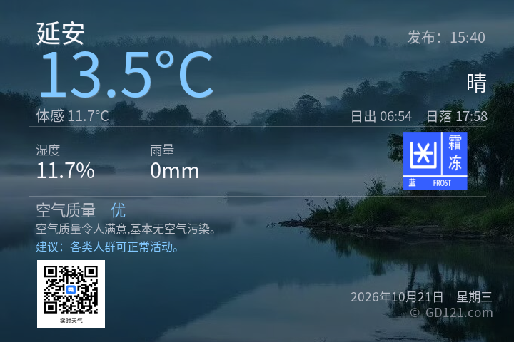 延安天气预报图片