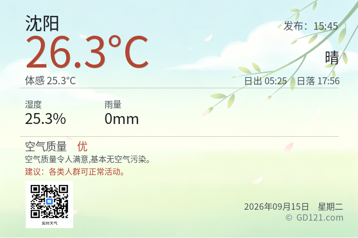 沈阳天气预报图片