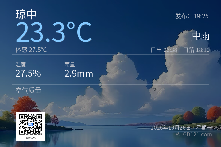 琼中天气预报图片