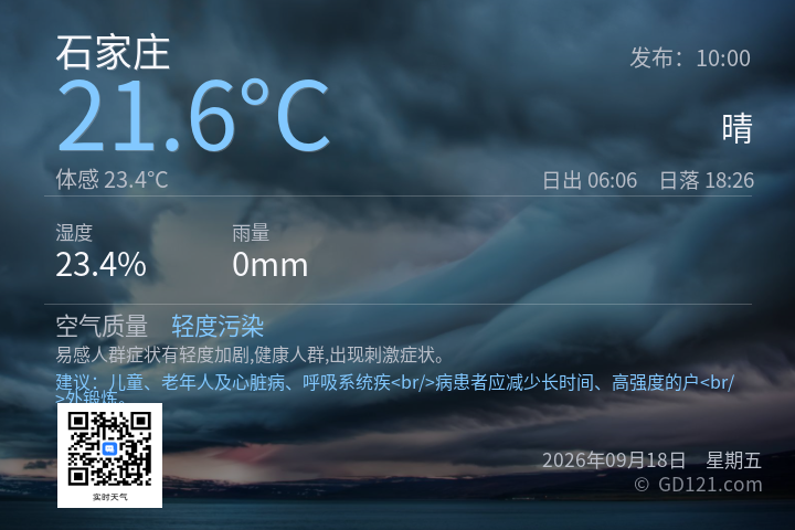石家庄天气预报图片