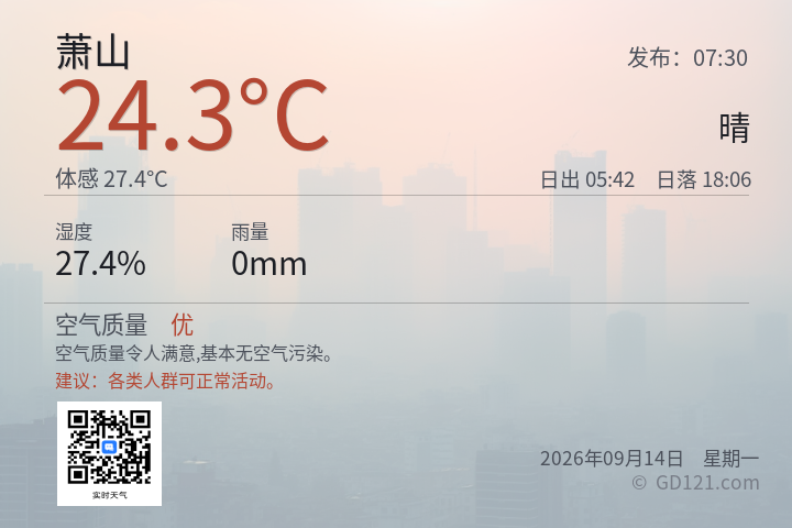 萧山天气预报图片