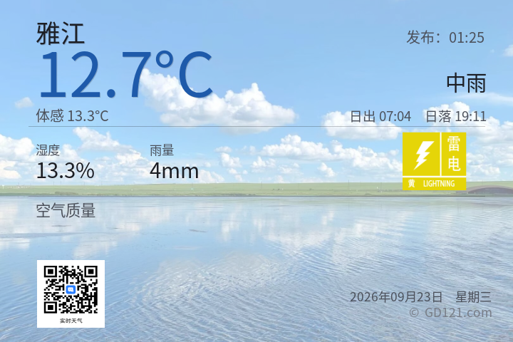 雅江天气预报图片